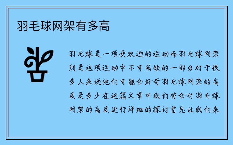 羽毛球网架有多高