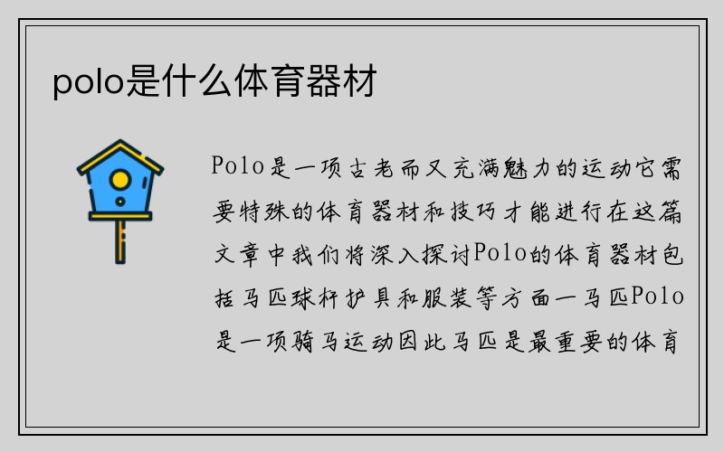 polo是什么体育器材