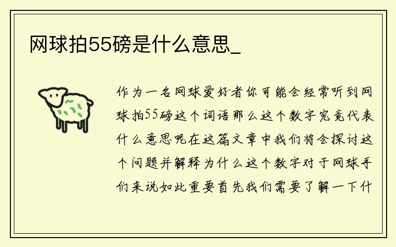 网球拍55磅是什么意思_