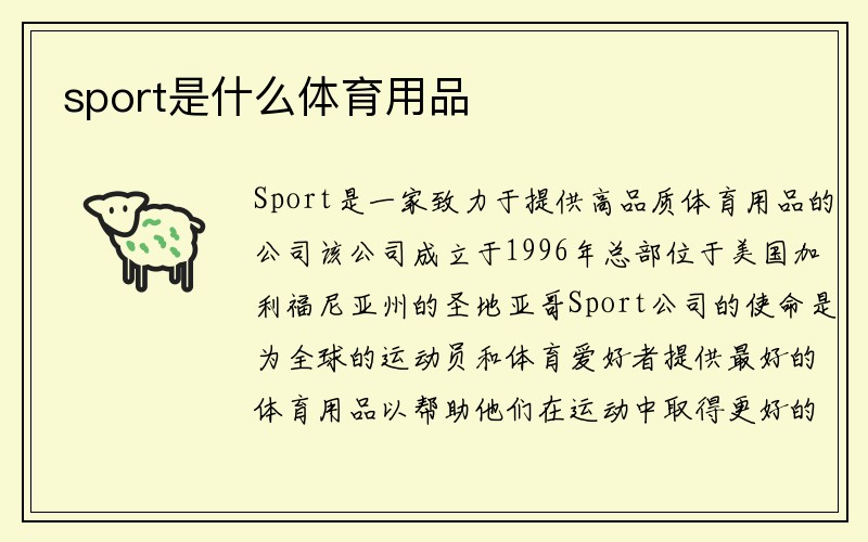 sport是什么体育用品